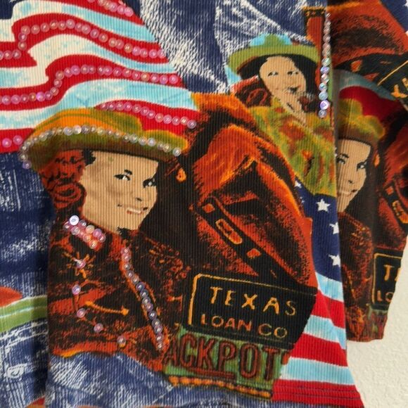 Texas Jackpot y2k graphic crop tee 3/4 sleeve - Picture 5 of 11